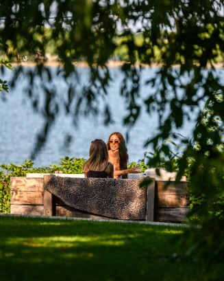 Indigen terrace by the lake